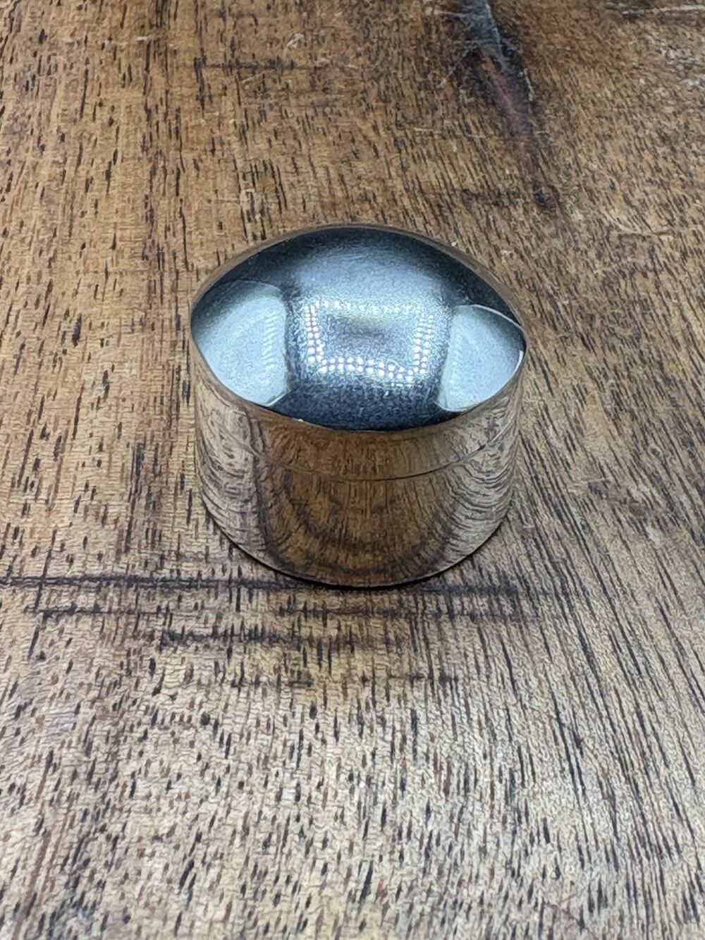 Sterling silver pill box round shape Small gorgeous Blue Taxco Mexico 17.5g 925